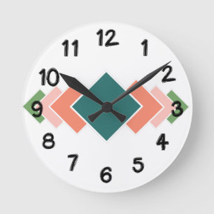 Repeating Diamonds Round Clock