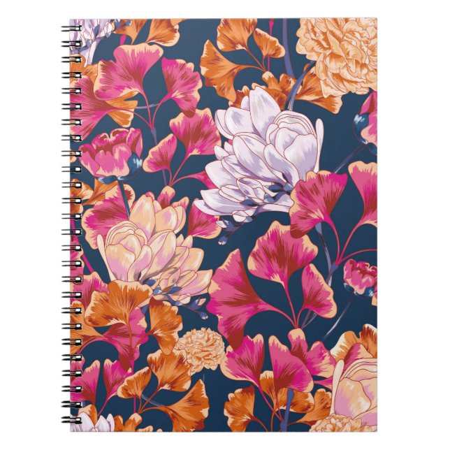 Repeating Flora Vintage Vintage Pattern Notebook (Front)