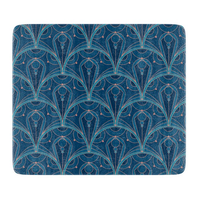 Repeating geometric Art Deco pattern Cutting Board (Front)