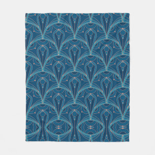 Repeating geometric Art Deco pattern Fleece Blanket
