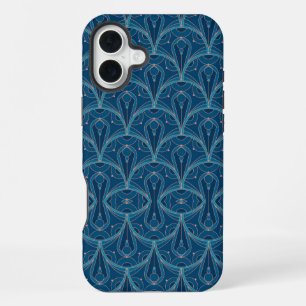 Repeating geometric Art Deco pattern iPhone 16 Plus Case