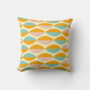 Repeating geometric pattern in beige background cushion