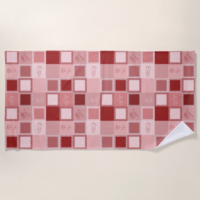 repeating geometry pattern beach towel (Front)