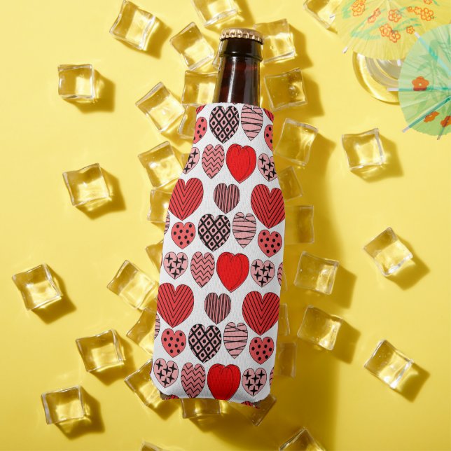Repeating Hearts Bottle Cooler (In Situ Summer)