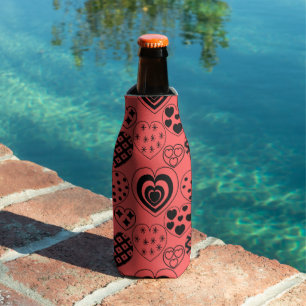 Repeating Hearts Bottle Cooler