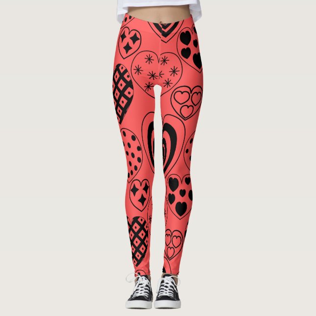 Repeating Hearts Leggings (Front)