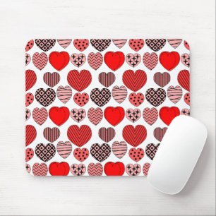 Repeating Hearts Mouse Mat