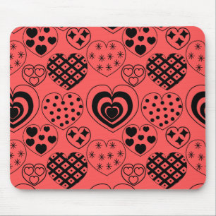Repeating Hearts Mouse Mat