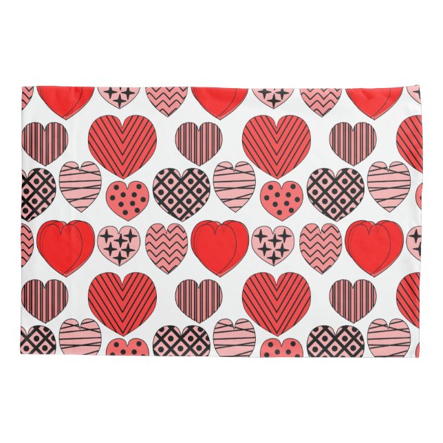 Repeating Hearts Pillowcase (Back)