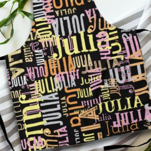 Repeating Her Name / Colors on Black Apron
