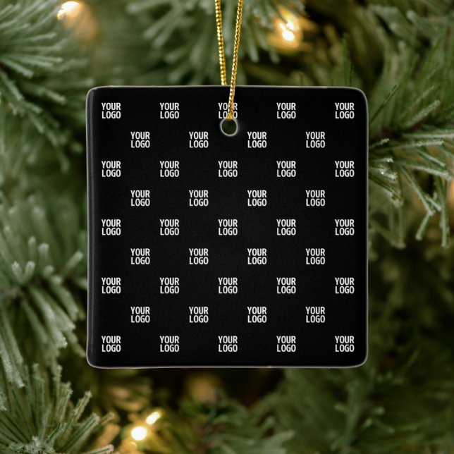 Repeating Image, Design or Company Business Logo Ceramic Ornament (Tree)