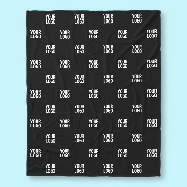 Repeating Image, Design or Company Business Logo Fleece Blanket (Creator Uploaded)