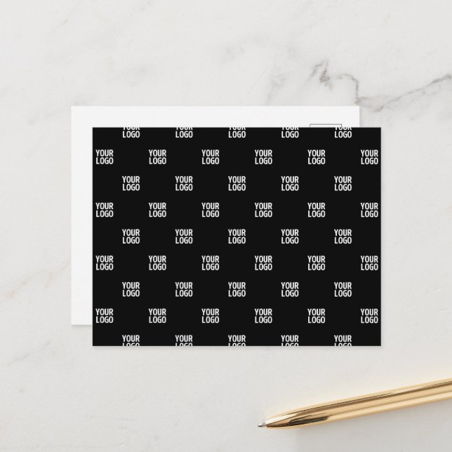 Repeating Image, Design or Company Business Logo Postcard (Front/Back In Situ)