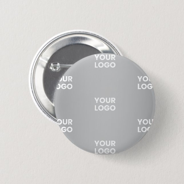 Repeating Logos on Grey Gradient (editable colour) 6 Cm Round Badge (Front & Back)