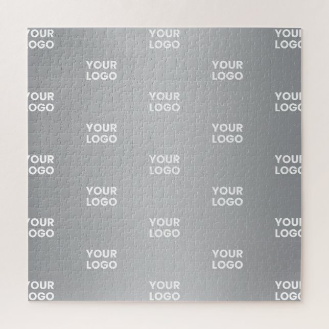 Repeating Logos on Grey Gradient (editable colour) Jigsaw Puzzle (Vertical)