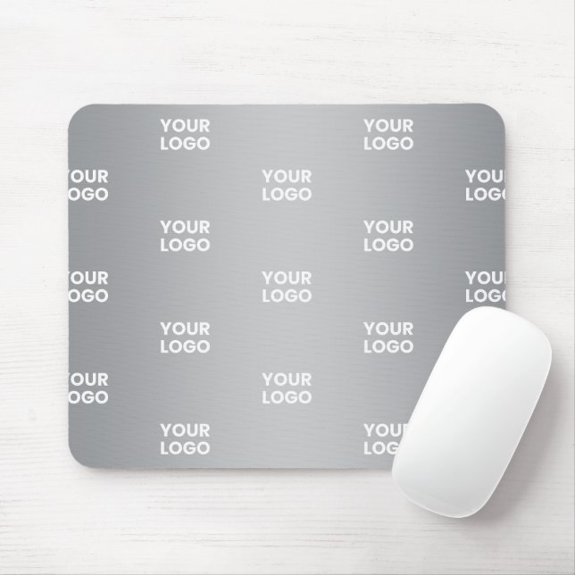 Repeating Logos on Grey Gradient (editable colour) Mouse Mat (With Mouse)