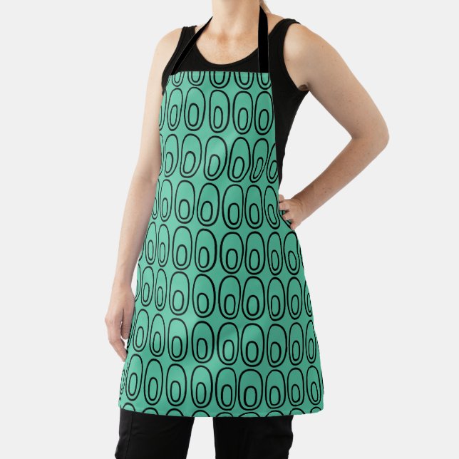 Repeating Mint Green Ovals Apron (Insitu)