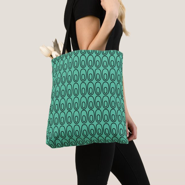 Repeating Mint Green Ovals Tote Bag (Close Up)
