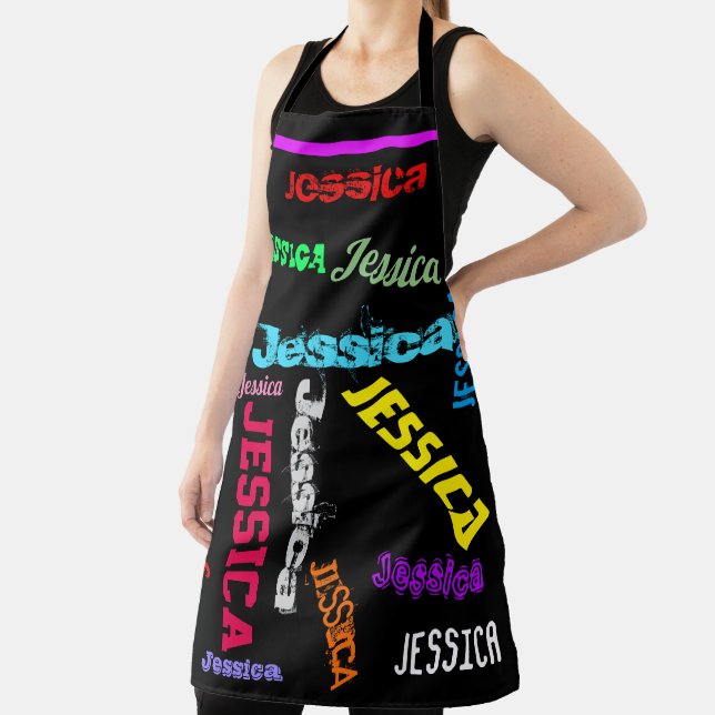 Repeating Name Cooking or Crafting Birthday Gift Apron (Insitu)