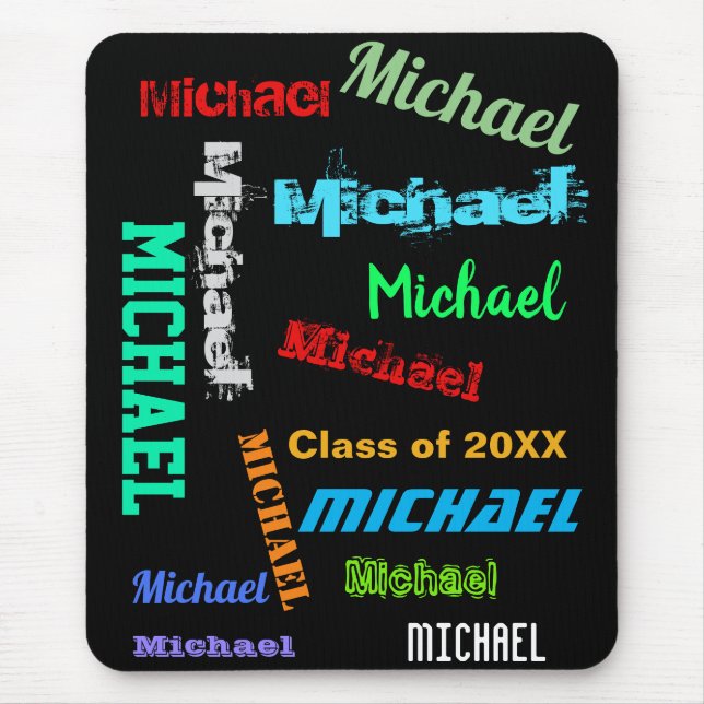 Repeating Name Custom Message Gift Mouse Mat (Front)