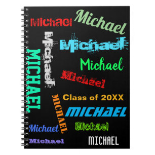 Repeating Name Custom Message Gift Notebook