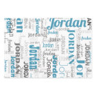 Repeating Name Personalised Blue White Grey