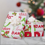 Repeating Name Red Green Font Pattern Christmas Wrapping Paper<br><div class="desc">This modern repeating name red and green font pattern personalised Christmas wrapping paper features their name or family name in a repeating word pattern with different trendy fonts on a white background. Your recipient will love to see their name gracing the front of their gifts! Order a roll for each...</div>