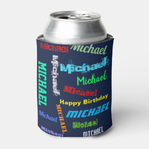 Repeating Name YOUR Custom TEXT Gift Seltzer Can C Cooler