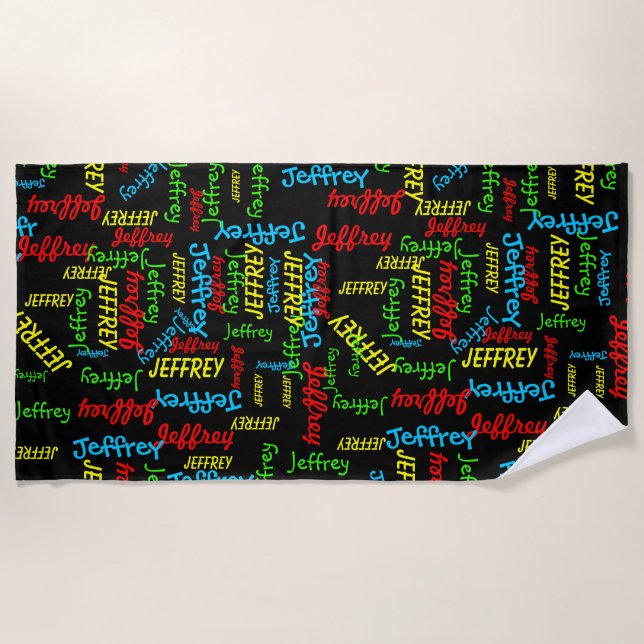 Repeating Names  Beach Towel (Front)