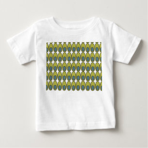 Repeating Olive Green and Grey Ovals Baby T-Shirt