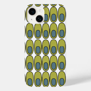 Repeating Olive Green and Grey Ovals Case-Mate iPhone 14 Case