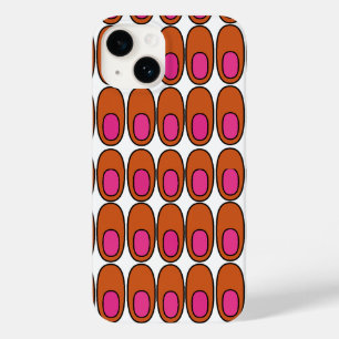 Repeating Orange and Pink Ovals Case-Mate iPhone 14 Case