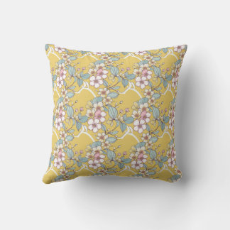 Repeating pattern in pastel colours cushion