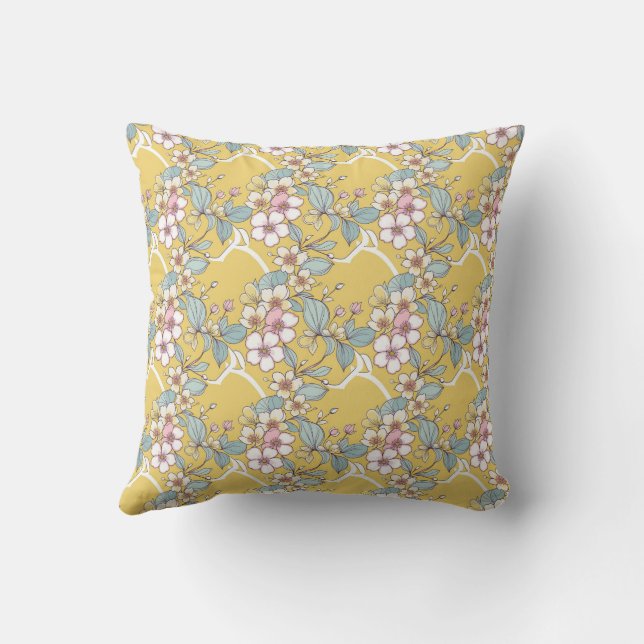 Repeating pattern in pastel colours cushion (Back)