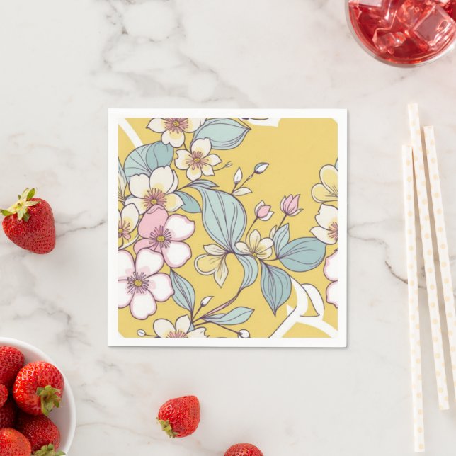 Repeating pattern in pastel colours napkin (Insitu)