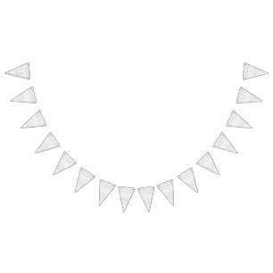 Repeating pattern of small, stylised shapes on a w bunting