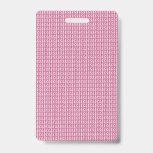 Repeating pattern of small, wavy, reddish-pink lin ID badge
