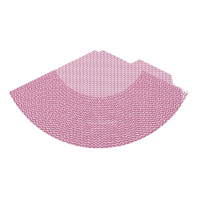 Repeating pattern of small, wavy, reddish-pink lin party hat (Front)