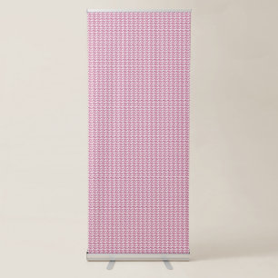 Repeating pattern of small, wavy, reddish-pink lin retractable banner
