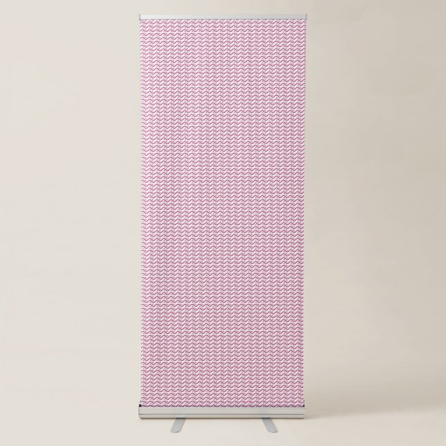 Repeating pattern of small, wavy, reddish-pink lin retractable banner (Front)