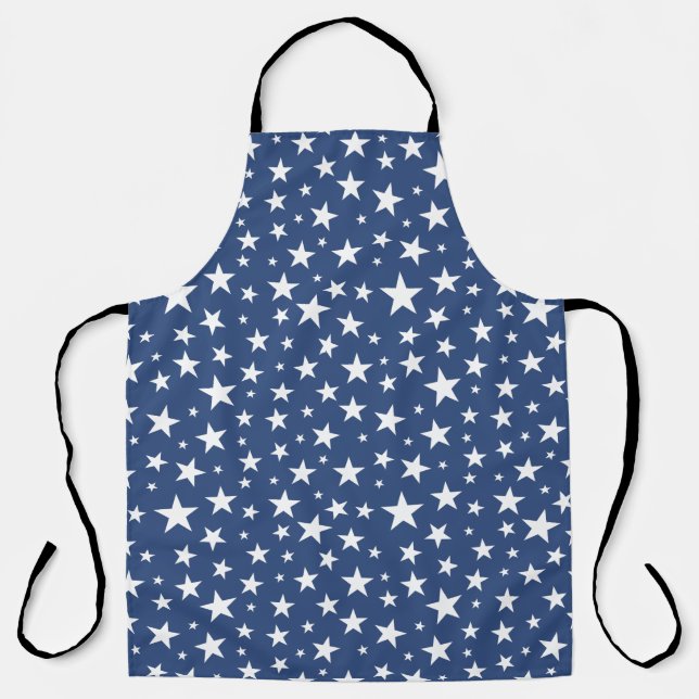Repeating Star Pattern All-Over Print Apron (Front)