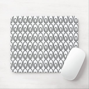 Repeating White Ovals Mouse Mat