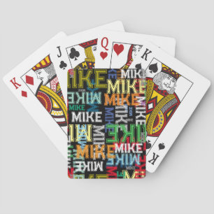Repeating Your Name Cool Typography Pattern Playing Cards