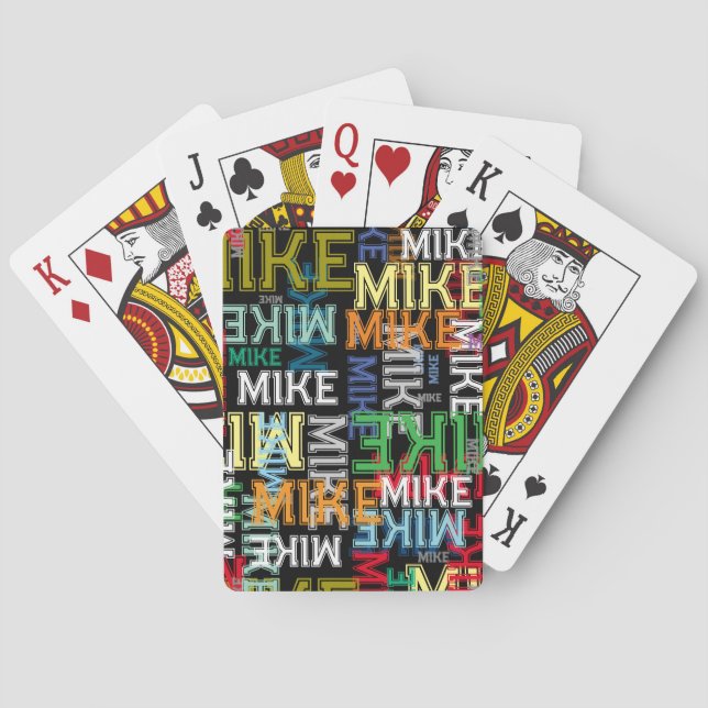 Repeating Your Name Cool Typography Pattern Playing Cards (Back)