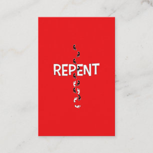 Repent Footprints Cross Evangelist Card