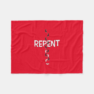 Repent Footprints Cross Fleece Blanket
