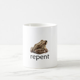 Repent frog, funny memee coffee mug