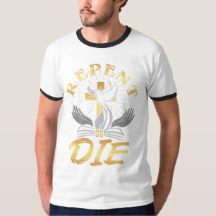 Repent Or Die Biblical Men's Ringer T-Shirt