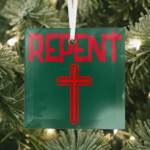 REPENT - SACRIFICE Glass Ornament