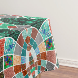 Repetition of images with slight fractal effect tablecloth